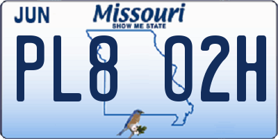 MO license plate PL8O2H