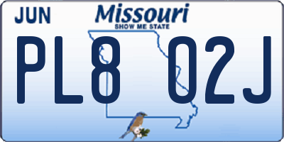 MO license plate PL8O2J
