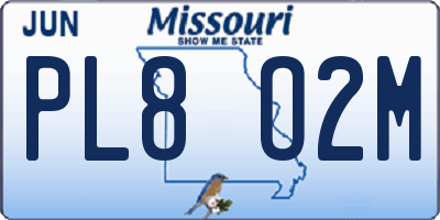 MO license plate PL8O2M