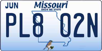 MO license plate PL8O2N