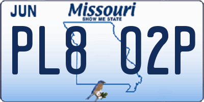 MO license plate PL8O2P