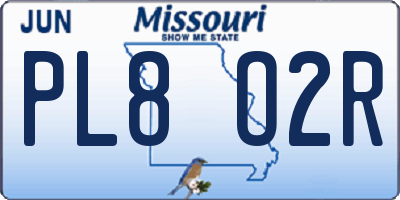 MO license plate PL8O2R