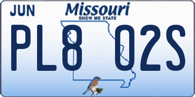 MO license plate PL8O2S