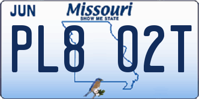 MO license plate PL8O2T