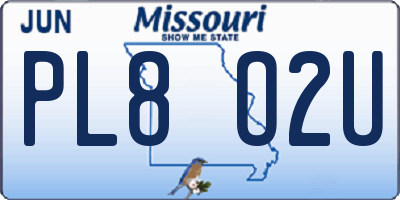 MO license plate PL8O2U