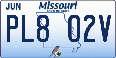 MO license plate PL8O2V