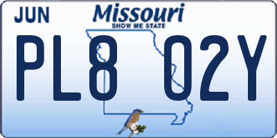MO license plate PL8O2Y