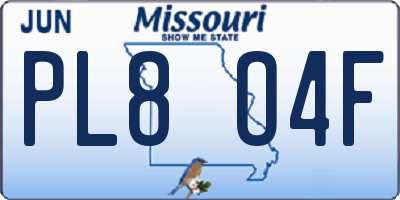 MO license plate PL8O4F