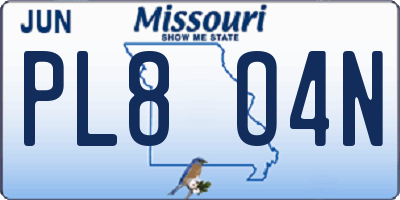 MO license plate PL8O4N