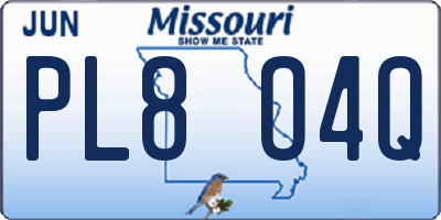 MO license plate PL8O4Q