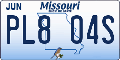 MO license plate PL8O4S
