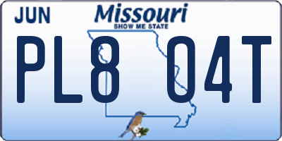 MO license plate PL8O4T
