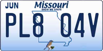 MO license plate PL8O4V