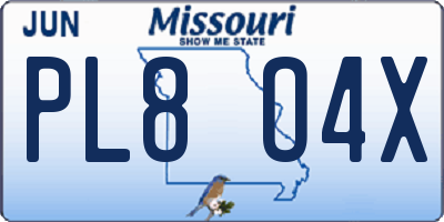 MO license plate PL8O4X