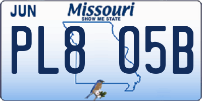 MO license plate PL8O5B