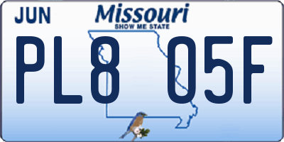 MO license plate PL8O5F