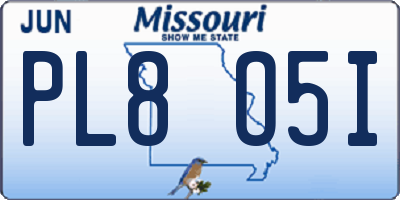 MO license plate PL8O5I