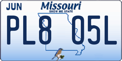 MO license plate PL8O5L
