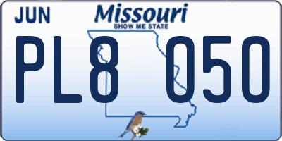 MO license plate PL8O5O