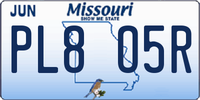 MO license plate PL8O5R
