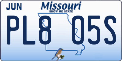 MO license plate PL8O5S