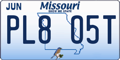 MO license plate PL8O5T