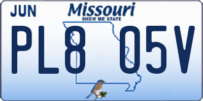 MO license plate PL8O5V