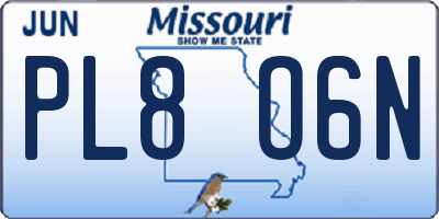 MO license plate PL8O6N