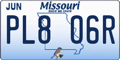 MO license plate PL8O6R