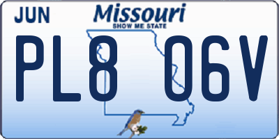 MO license plate PL8O6V