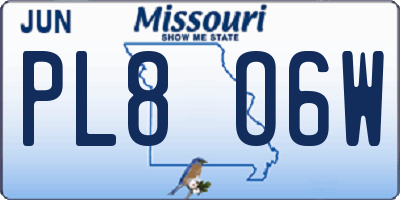 MO license plate PL8O6W