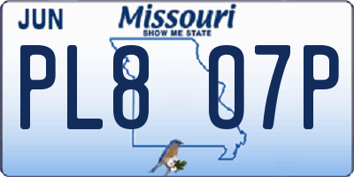 MO license plate PL8O7P