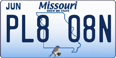 MO license plate PL8O8N
