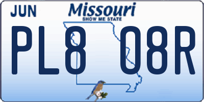MO license plate PL8O8R