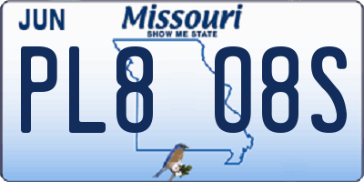MO license plate PL8O8S
