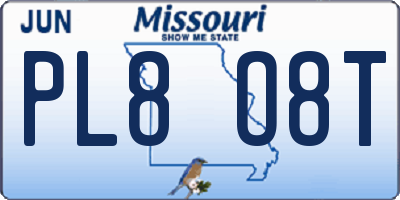 MO license plate PL8O8T