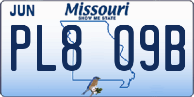 MO license plate PL8O9B