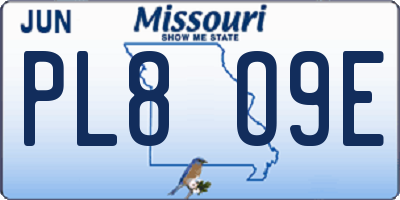 MO license plate PL8O9E