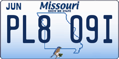 MO license plate PL8O9I
