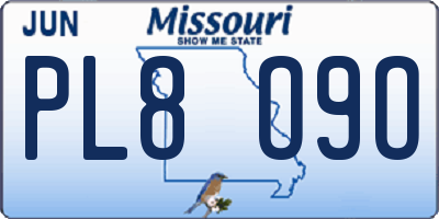 MO license plate PL8O9O