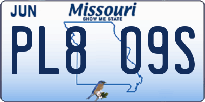 MO license plate PL8O9S