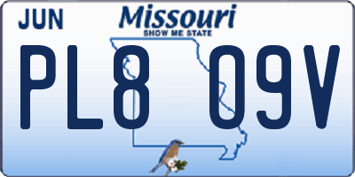 MO license plate PL8O9V
