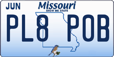 MO license plate PL8P0B