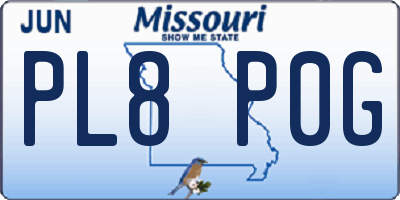 MO license plate PL8P0G
