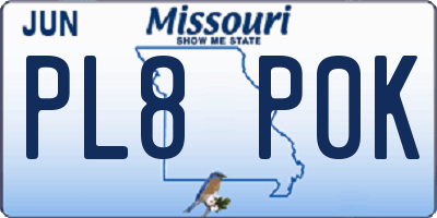 MO license plate PL8P0K