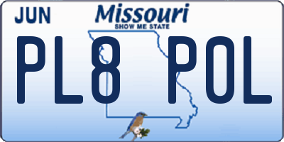 MO license plate PL8P0L