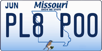 MO license plate PL8P0O