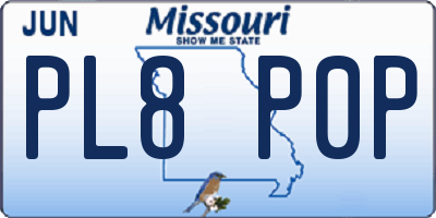 MO license plate PL8P0P
