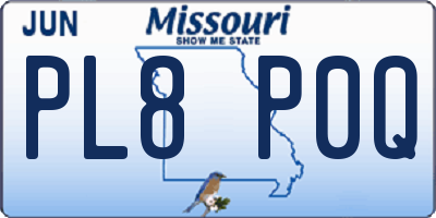 MO license plate PL8P0Q
