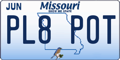 MO license plate PL8P0T